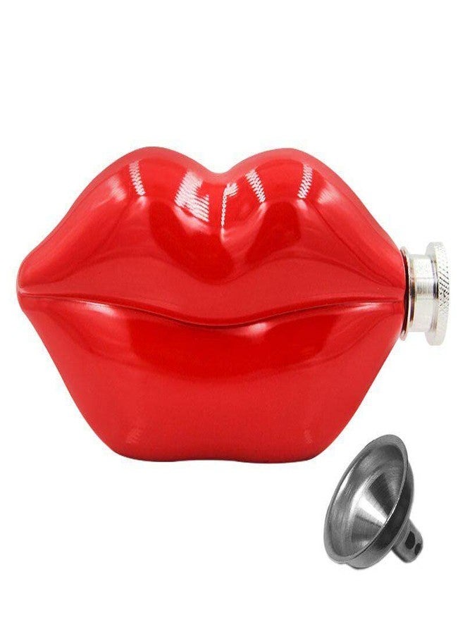 CNFLASK Lips Flask Stainless Steel Lips Shaped Hip Flask (5oz, Red) - Image 1